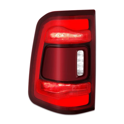 Fit 19-24 Ram 1500 w/o Blind Spot Chrome Red LED Driver Left Tail Light Assembly
