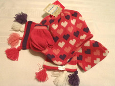 ARIZONA 12-24 Month Winter Scarf Hat MittenS Pink Purple NWT