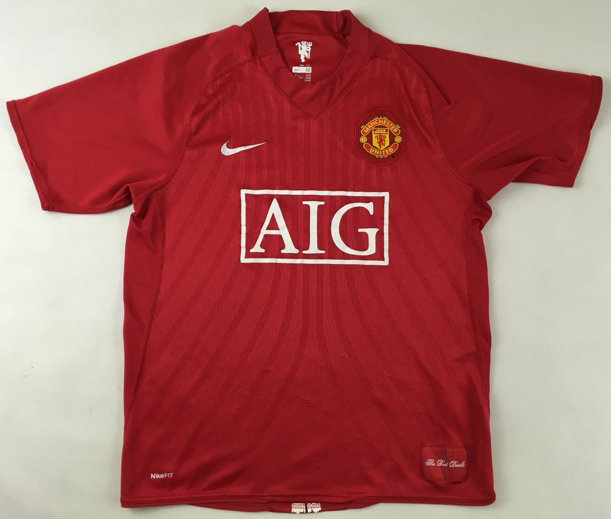 Manchester United 2007-09 2008 2009 AIG home red Nike shirt jersey