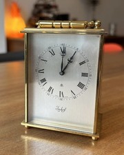 Vintage c1960s Imhof Swiss Mechanical Wind Up Brass Carriage Clock 9.3cm High