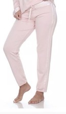 PJ Harlow Pants women's Small joggers BLYTHE Satin Trim Stretch knit Pajama