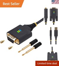StarTech 6ft 2m USB to Null Modem Adapter Cable, COM Retention, FTDI, USB-A t...