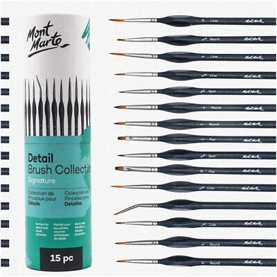 15-Piece Taklon Brush Set for Artistic Touch