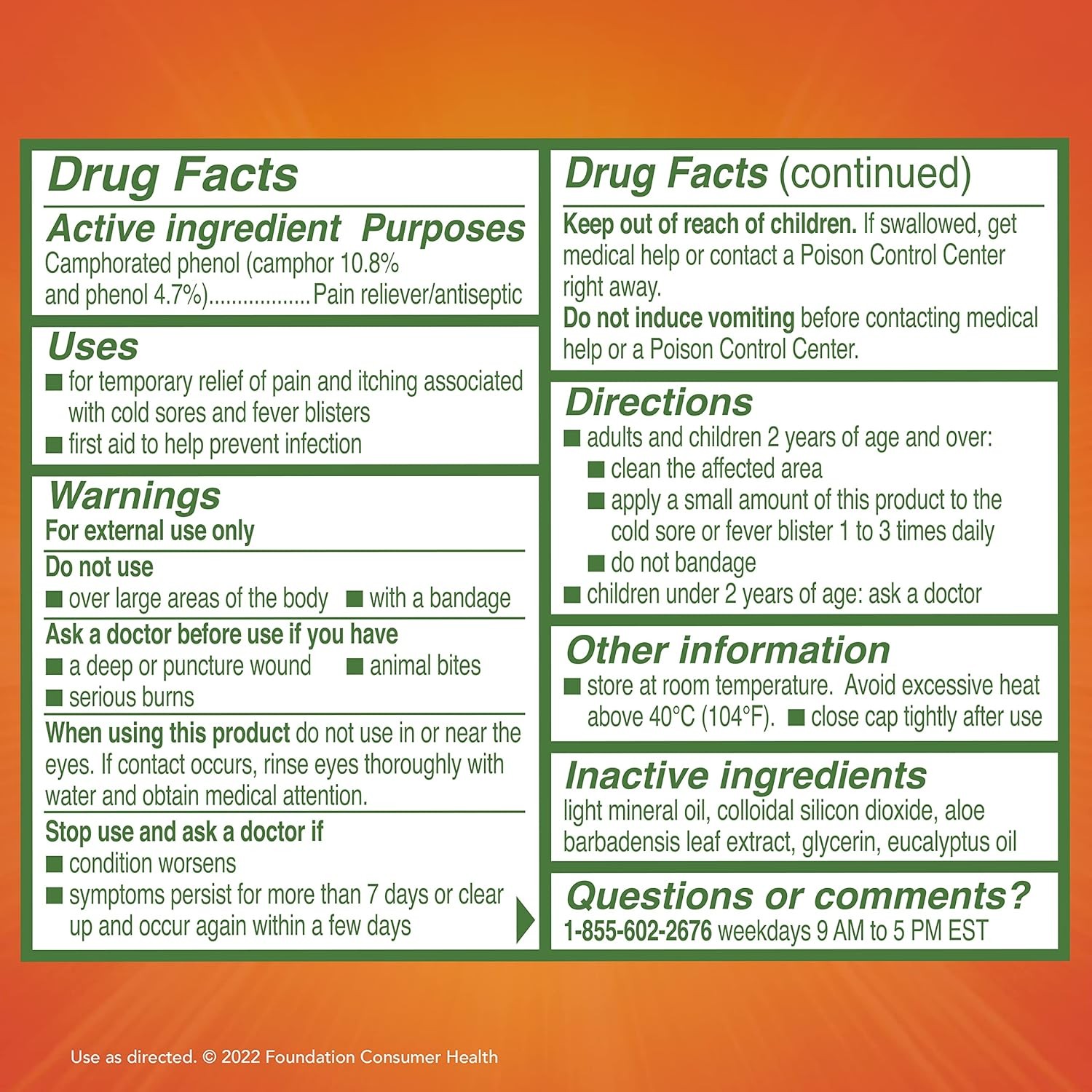 Campho Phenique Cold Sore and Fever Blister Treatment 0.23 Ounce (Pack of 1) 