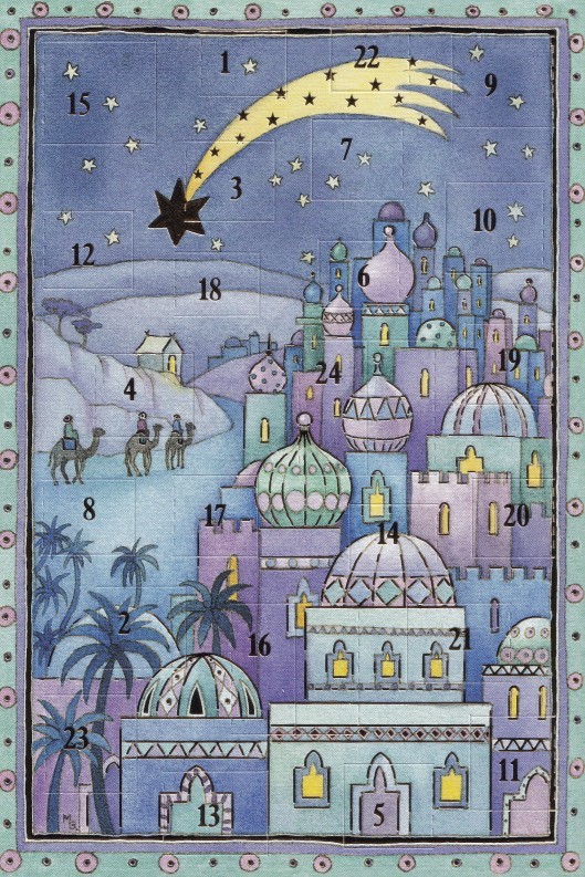 Adventskalender-Grußkarten Stern von Betlehem 5 Stück Weihnachten