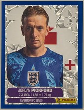 Jordan Pickford Panini FIFA World Cup 2026 Blue Crumple Parallels Sticker