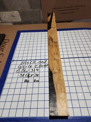 Black and White Ebony  Wood turning  blank  3 '' x 1 7/8 '' x  36  '' EBW314