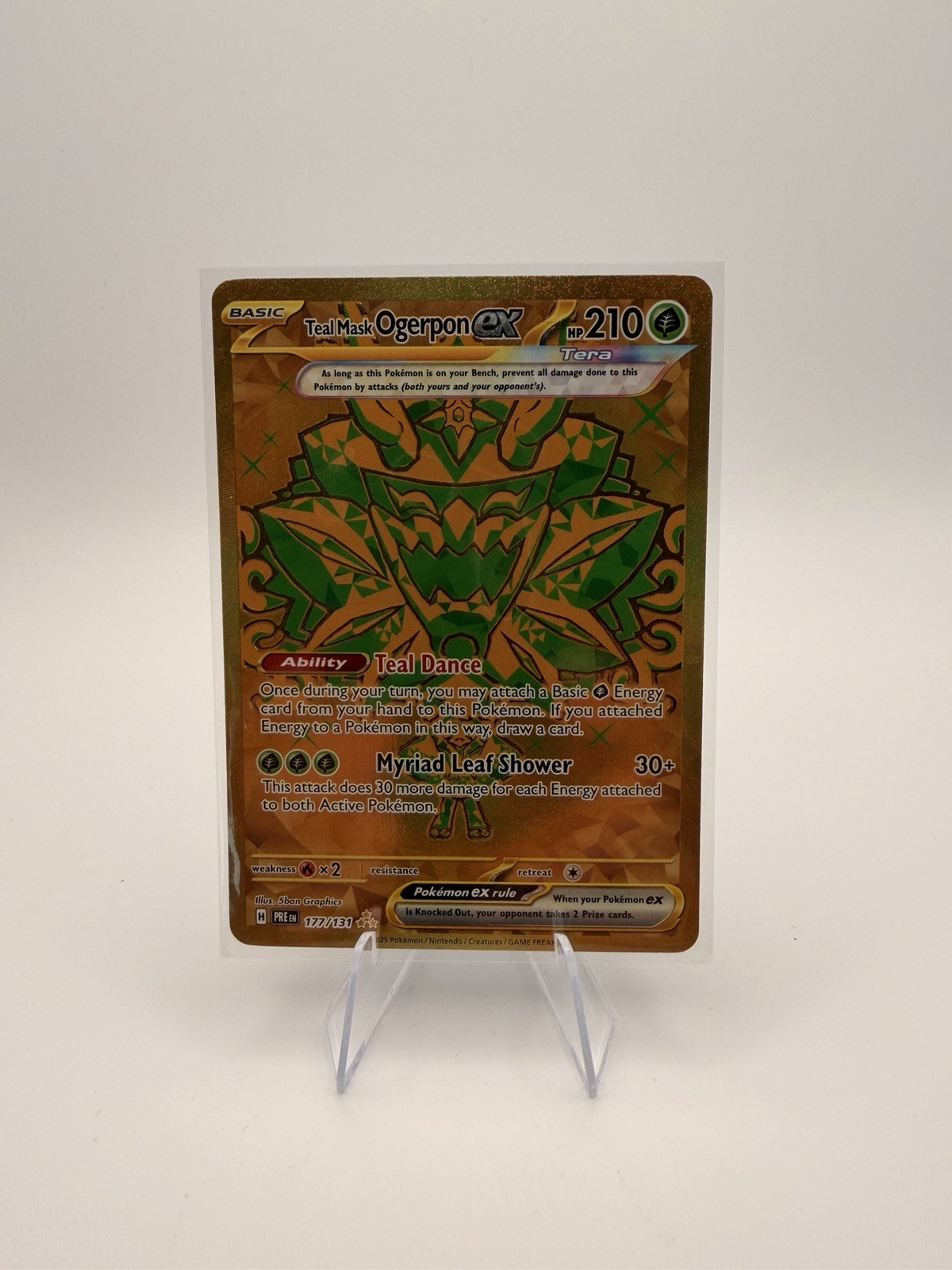 Teal Mask Ogerpon ex 177/131 Gold Hyper Rare Pokémon Prismatic Evolutions