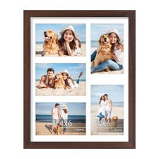 Vittanly 11x14 Collage Picture Frame, Displays 5Pcs 4x6 Pictures with Mat or
