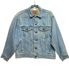 Levi's Denim Trucker Jacket Mens Large Light Wash Made in USA 57510-0234