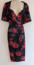 💜 SCARLETT & JO SIZE 22 Beautiful Ladies Floral Bodycon Dress Ref B