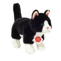 Teddy Hermann Kuscheltier PlÜSchtier Katze Stehend Schwarz/Weiß 20 CM NEU