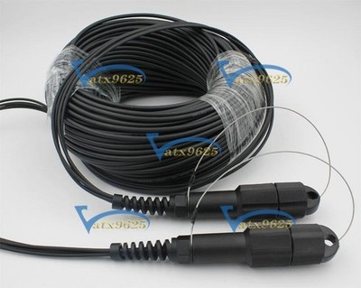 50M LC-LC SM 4   Armored Field TPU Optic Patch Cord Cable Waterproof Head *yt