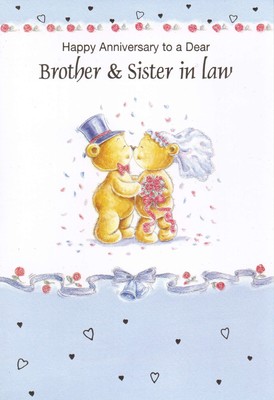 Brother And Sister In Law Wedding Anniversary Card Ebay
