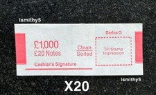 20 x &pound;20 bank note bands money bands UK currency straps bands money straps