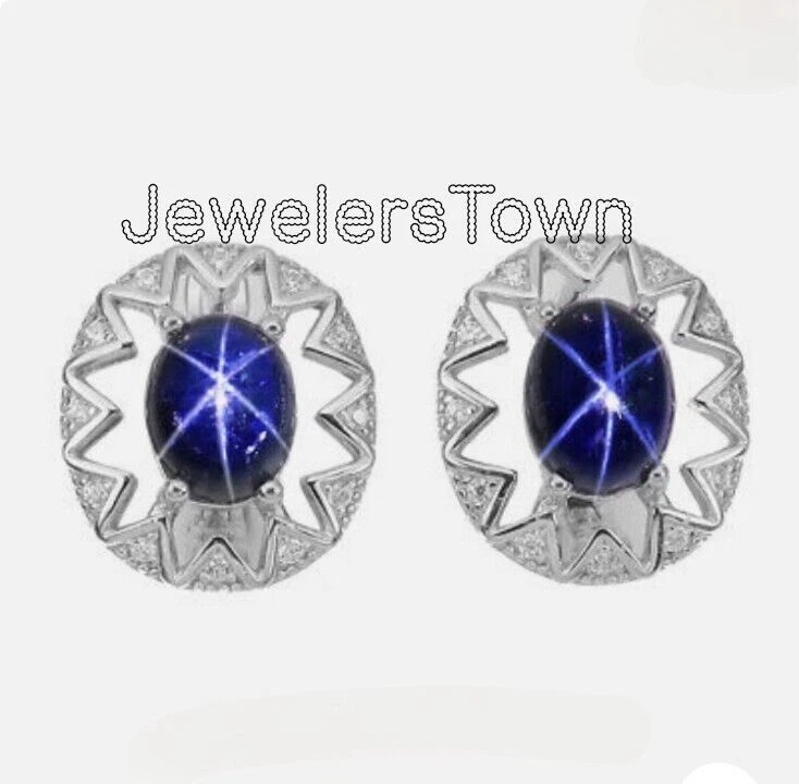 Orecchini vintage Lindy Star Sapphire, orecchini Lindy Star, orecchini Drop... - Immagine 4 di 4