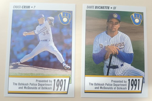 1991 Milwaukee Brewers Police Cards - Oshkosh Police Dept & McDonalds of Oshkosh - Imagen 5 de 18