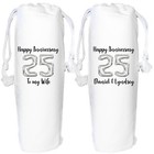 Personalised 25 year anniversary Wine Bag silver 25th