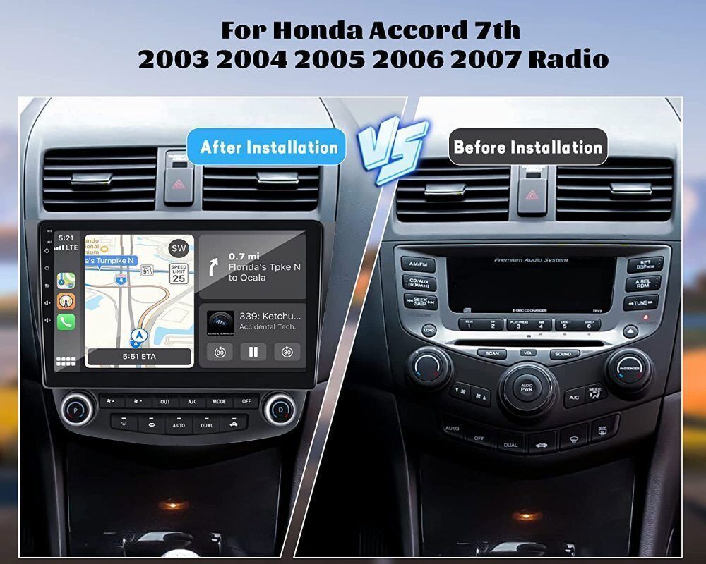 10.1 Inch Apple CarPlay For Honda Accord 7 2003-2007 Android