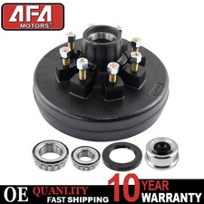 12 X 2 Trailer Brake Hub Drum 8 On 6.5 For 7000 Lbs Axle Wcone Wheel Nuts Kit