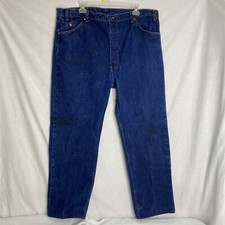Vintage 80s Levis 505 Orange Tab Jeans Indigo Dark Denim 40x30 Made in USA