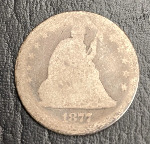 1877 Liberty Seated Quarter | AG Silver 25 c | Philadelphia