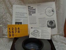 KODAK CAROUSEL TRANSVUE 140 SLIDE TRAY CAROUSEL - index page -instructions etc.