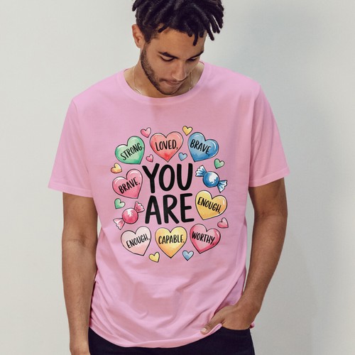 You Are Loved Brave Enough Strong T-Shirt Christian Faith Tee - Picture 6 of 11