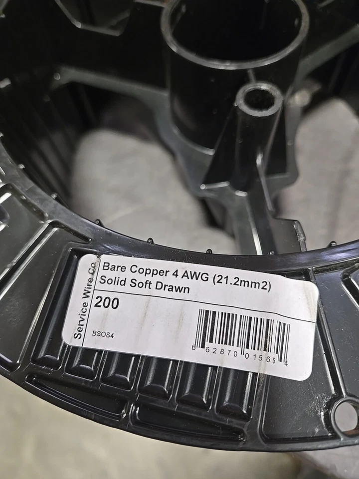 NUEVO 200' Suave Dibujado Cobre Desnudo 4 AWG Cable de Tierra Sólido ¡OFERTA ELÉCTRICA! Carrete  Foto 3 de 4