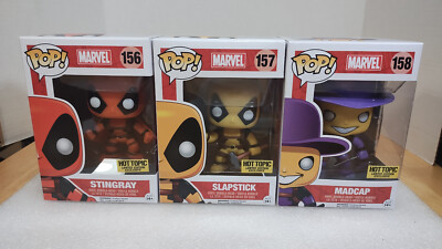 Funko Pop-Marvel-(set of 3)-Stringray#156,Slapstick#157,Madcap#158  Bobble Heads