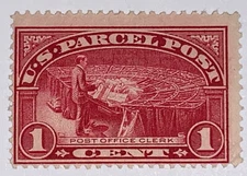 TRAVELSTAMPS: 1913 US SCOTT #Q1 ,1c PARCEL POST OFFICE CLERK MOGLH