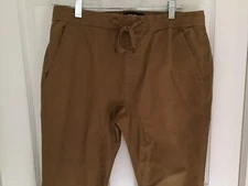 Carbon Men’s Brown Freedom Flex  Pants Sz S Elastic Waistband  