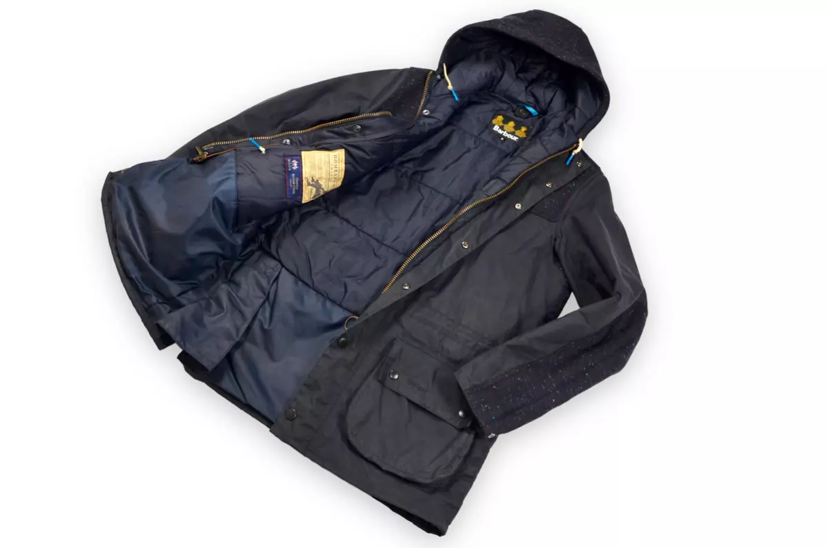 気軽に返品 Barbour Tweed Durham Wax Jacket Navy S - ジャケット