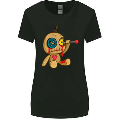 Voodoo Doll Eye Evil Spirits Dark Magic Halloween Womens Wider Cut T-Shirt