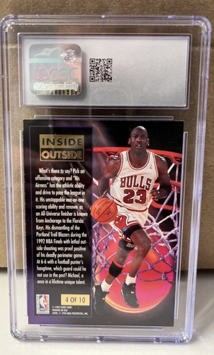 Michael Jordan 93-94 Fleer Inside Outside Basketball Card CGC 7.5 Graded - Picture 2 of 2