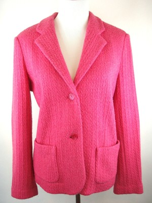 pink knit blazer