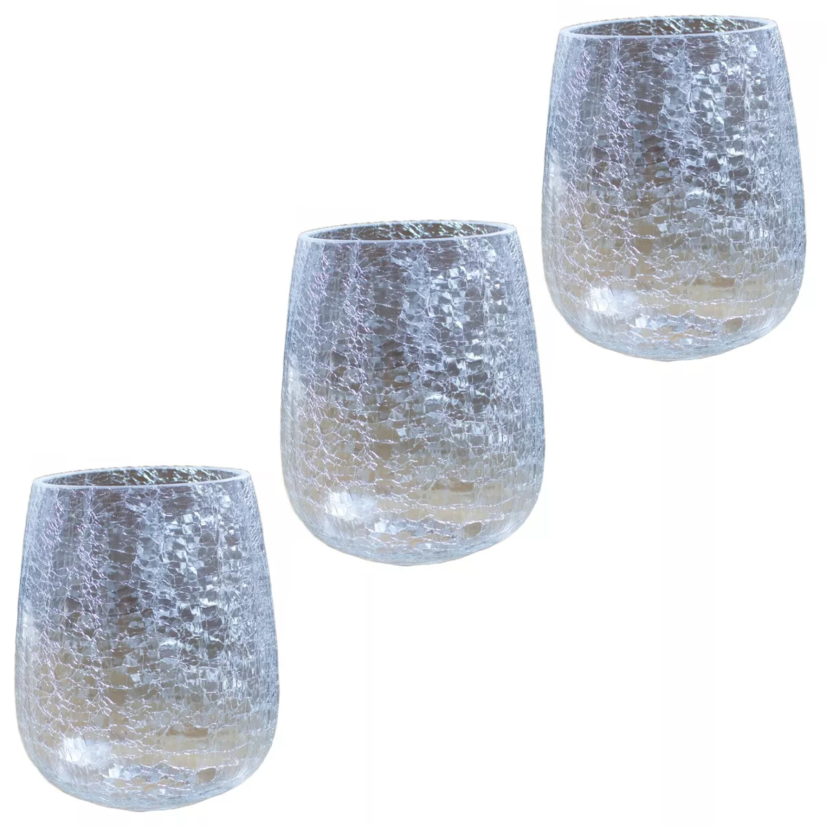 3 Pack Crackle globe Glass shade 5