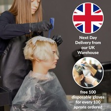 Disposable Plastic Salon Cape Barber Gown Hairdressers Apron