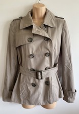 Autonomy Womens Jacket Taupe Smart Casual Lined Button Belted Ladies Size 12