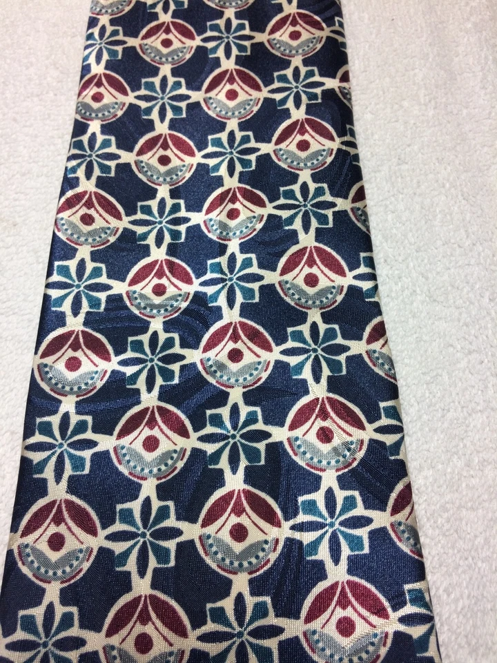 HATHAWAY CORBATA HOMBRE AZUL CON ROJO BLANCO VERDE 4 X 58 Foto 3 de 4