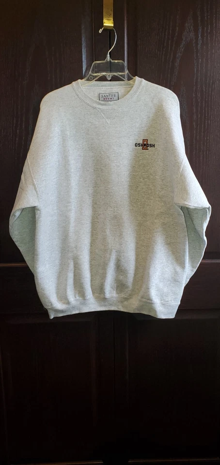 OSHKOSH TRUCK AUTHENTIC EMBROIDERED SANTEE SWEATSHIRT LONG SLEEVE LARGE LT GREY - Image 4 of 4