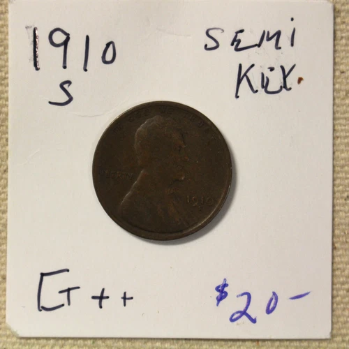 1910-S Lincoln Wheat Cent Semi-Key Good++