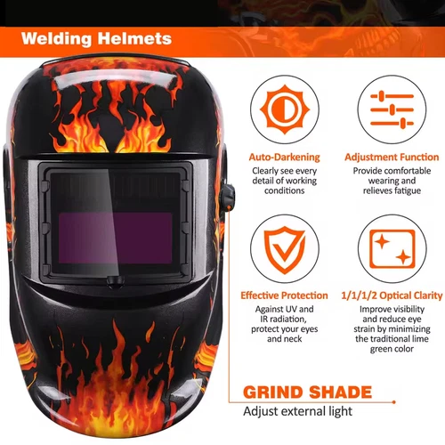 NEW True color Solar Auto Darkening Welding Helmet Arc Tig Mig Grinding Hood - Picture 2 of 11