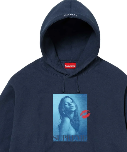 Supreme Kate Moss Hooded Sweatshirt Navy Blue Mens Size Supreme Kate Moss Hooded Sweatshirt Navy Blue Mens Size