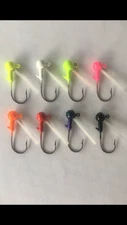 10 Pack 1/16 oz Weedless Painted Crappie Jig Heads