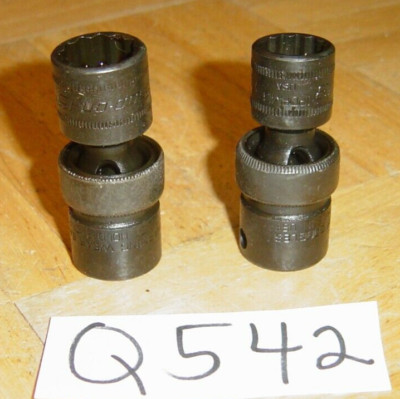 SNAP-ON TOOLS NEW 2 PIECE 3/8 DR. METRIC SWIVEL IMPACT SOCKETS 13MM, 15MM 12 PT.