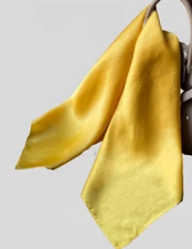 100% Silk 26" square Scarf Women neckerchief Wrap solid yellow WS160-5