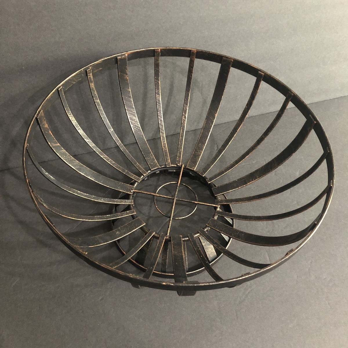 Metal Fruit Bowl Brown Rustic 11”x6” | eBay