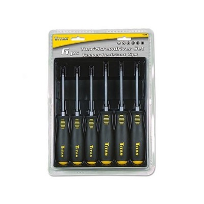 Titan 17210 6-Piece Tamper-Resistant Star Screwdriver Set, Magnetic Tips