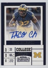2017 Panini Contenders Draft Picks College Ticket Taco Charlton #234 Auto p8f